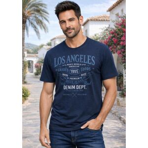 T-Shirt MAN'S WORLD, Herren, Gr. M (48/50), blau (marine), Single Jersey, Obermaterial: 100% Baumwolle, bedruckt, normal, Rundhals, Shirts T-Shirt, Kurzarm, mit Print, Rundhalsausschnitt, aus Baumwolle T-Shirt MAN'S WORLD, Herren, Gr. M (48/50), blau (marine), Single Jersey, Obermaterial: 100% Baumwolle, bedruckt, normal, Rundhals, Shirts T-Shirt, Kurzarm, mit Print, Rundhalsausschnitt, aus Baumwolle