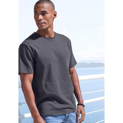T-Shirt JOHN DEVIN "mit Struktur", Herren, Gr. 3XL, grau (dunkelgrau), Jersey, Obermaterial: 60% Baumwolle, 40% Polyester, unifarben, regular fit, Rundhals, abgesteppte Kante, Shirts T-Shirt, Rundhalsshirt mit Struktur aus Baumwoll-Mix T-Shirt JOHN DEVIN "mit Struktur", Herren, Gr. 3XL, grau (dunkelgrau), Jersey, Obermaterial: 60% Baumwolle, 40% Polyester, unifarben, regular fit, Rundhals, abgesteppte Kante, Shirts T-Shirt, Rundhalsshirt mit Struktur aus Baumwoll-Mix