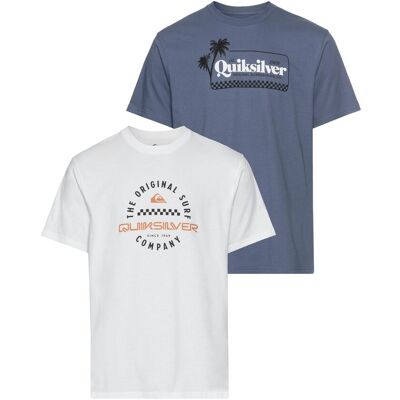 T-Shirt QUIKSILVER "POST IT ROKELIA SHORT SLEEVE PACK YM", Herren, Gr. XXL, weiss (weiß, blau), Obermaterial: 100% Baumwolle, Shirts T-Shirt, Doppelpack T-Shirt mit Print T-Shirt QUIKSILVER "POST IT ROKELIA SHORT SLEEVE PACK YM", Herren, Gr. XXL, weiss (weiß, blau), Obermaterial: 100% Baumwolle, Shirts T-Shirt, Doppelpack T-Shirt mit Print