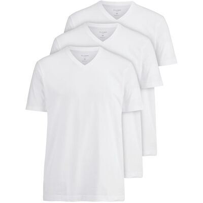 T-Shirt OLYMP, Herren, Gr. XXL, weiss (weiß), Single Jersey, Obermaterial: 100% Baumwolle, unifarben, Basic, slim fit normal, V-Ausschnitt, Shirts T-Shirt, V-Ausschnitt, modern fit, reine Baumwolle T-Shirt OLYMP, Herren, Gr. XXL, weiss (weiß), Single Jersey, Obermaterial: 100% Baumwolle, unifarben, Basic, slim fit normal, V-Ausschnitt, Shirts T-Shirt, V-Ausschnitt, modern fit, reine Baumwolle