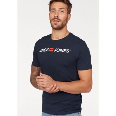 T-Shirt JACK & JONES "JJECORP mit Print, vielseitig kombinierbar für den Alltag", Herren, Gr. M, blau (navy blazer), Obermaterial: 100% Baumwolle, bedruckt, unifarben, Basic schmal normal, Rundhals, Shirts T-Shirt, Logodruck, modisch, regular fit, Baumwol T-Shirt JACK & JONES "JJECORP mit Print, vielseitig kombinierbar für den Alltag", Herren, Gr. M, blau (navy blazer), Obermaterial: 100% Baumwolle, bedruckt, unifarben, Basic schmal normal, Rundhals, Shirts T-Shirt, Logodruck, modisch, regular fit, Baumwol