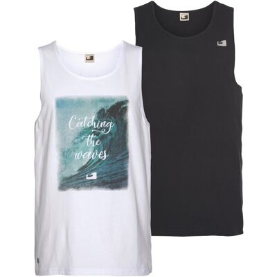 Tanktop OCEAN SPORTSWEAR, Herren, Gr. M (48/50), schwarz-weiss (schwarz, weiß, bedruckt, bedruckt), Single Jersey, Obermaterial: 100% Baumwolle, bedruckt, unifarben, Basic, Rundhals, Tops Tanktop, in Baumwoll -Qualität Tanktop OCEAN SPORTSWEAR, Herren, Gr. M (48/50), schwarz-weiss (schwarz, weiß, bedruckt, bedruckt), Single Jersey, Obermaterial: 100% Baumwolle, bedruckt, unifarben, Basic, Rundhals, Tops Tanktop, in Baumwoll -Qualität