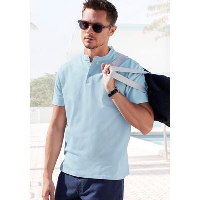 Henleyshirt JOHN DEVIN "mit Stehkragen", Herren, Gr. M (48/50), blau (hellblau), Piqué, Obermaterial: 100% Baumwolle, unifarben, regular fit normal, Rundhals, abgesteppte Kante, Shirts Henleyshirt, Regular-Fit, aus Baumwoll-Piqué Henleyshirt JOHN DEVIN "mit Stehkragen", Herren, Gr. M (48/50), blau (hellblau), Piqué, Obermaterial: 100% Baumwolle, unifarben, regular fit normal, Rundhals, abgesteppte Kante, Shirts Henleyshirt, Regular-Fit, aus Baumwoll-Piqué