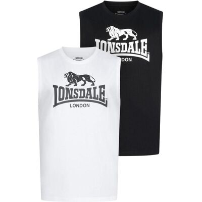 Tanktop LONSDALE "ROLLESTON", Herren, Gr. 4XL, schwarz-weiss (schwarz, weiß), Obermaterial: 100% Baumwolle, Tops Tanktop Tanktop LONSDALE "ROLLESTON", Herren, Gr. 4XL, schwarz-weiss (schwarz, weiß), Obermaterial: 100% Baumwolle, Tops Tanktop
