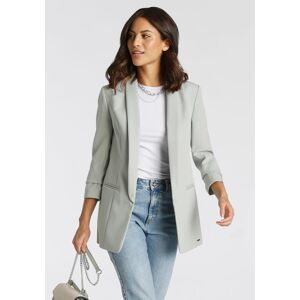 Longblazer LAURA SCOTT, Damen, Gr. 40, grün (mint), Web, Obermaterial: 90% Polyester, 10% Elasthan. Futter: 100% Polyester, figurbetont hüftbedeckend, Blazer Longblazer, mit gerafften Ärmeln Longblazer LAURA SCOTT, Damen, Gr. 40, grün (mint), Web, Obermaterial: 90% Polyester, 10% Elasthan. Futter: 100% Polyester, figurbetont hüftbedeckend, Blazer Longblazer, mit gerafften Ärmeln