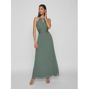 Maxikleid VILA "VIMILINA HALTERNECK MAXI DRESS - NOOS", Damen, Gr. 42, N-Gr, grün (laurel wreath detail:elastic), Web, Obermaterial: 100% Polyester, unifarben, regular fit knöchellang, Neckholder, Kleider Maxikleid, Sommerkleid Maxikleid VILA "VIMILINA HALTERNECK MAXI DRESS - NOOS", Damen, Gr. 42, N-Gr, grün (laurel wreath detail:elastic), Web, Obermaterial: 100% Polyester, unifarben, regular fit knöchellang, Neckholder, Kleider Maxikleid, Sommerkleid