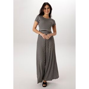 Sommerkleid ANISTON SELECTED, Damen, Gr. 44, N-Gr, schwarz, sanftes weiß, Single Jersey, Obermaterial: 95% Viskose, 5% Elasthan, bedruckt, gemustert, gestreift, figurumspielend knöchellang, Rundhals, Kleider Sommerkleid, mit modernen, grafischen Streifenv Sommerkleid ANISTON SELECTED, Damen, Gr. 44, N-Gr, schwarz, sanftes weiß, Single Jersey, Obermaterial: 95% Viskose, 5% Elasthan, bedruckt, gemustert, gestreift, figurumspielend knöchellang, Rundhals, Kleider Sommerkleid, mit modernen, grafischen Streifenv