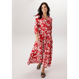 Maxikleid ANISTON SELECTED, Damen, Gr. 42, N-Gr, rot, sanftes weiß, Web, Obermaterial: 100% Viskose, bedruckt, geblümt, gemustert, figurumspielend knöchelfrei, V-Ausschnitt, 1-Knopf-Manschette, Kleider Maxikleid, mit fantasievoller Blütenmusterung - NEUE Maxikleid ANISTON SELECTED, Damen, Gr. 42, N-Gr, rot, sanftes weiß, Web, Obermaterial: 100% Viskose, bedruckt, geblümt, gemustert, figurumspielend knöchelfrei, V-Ausschnitt, 1-Knopf-Manschette, Kleider Maxikleid, mit fantasievoller Blütenmusterung - NEUE