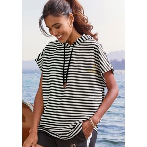 H.I.S. Kapuzenshirt H.I.S, Damen, Gr. 32/34, schwarz (schwarz gestreift), Sweatware, Obermaterial: 60% Baumwolle, 40% Polyester, gestreift, figurumspielend hüftbedeckend, Rundhals, normaler Saum, Shirts Kapuzenshirt, mit Kordelzug und weitem Armausschnitt H.I.S. Kapuzenshirt H.I.S, Damen, Gr. 32/34, schwarz (schwarz gestreift), Sweatware, Obermaterial: 60% Baumwolle, 40% Polyester, gestreift, figurumspielend hüftbedeckend, Rundhals, normaler Saum, Shirts Kapuzenshirt, mit Kordelzug und weitem Armausschnitt