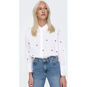 Hemdbluse ONLY "ONLNEW LINA GRACE LS EMB SHIRT NOOS WVN", Damen, Gr. XL, weiss (hellweiß aop:heart), Web, Obermaterial: 100% Baumwolle, bedruckt, Po-bedeckend, Blusen Hemdbluse Hemdbluse ONLY "ONLNEW LINA GRACE LS EMB SHIRT NOOS WVN", Damen, Gr. XL, weiss (hellweiß aop:heart), Web, Obermaterial: 100% Baumwolle, bedruckt, Po-bedeckend, Blusen Hemdbluse