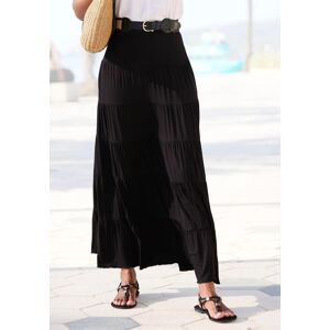 Beach Time Maxirock BEACHTIME, Damen, Gr. 52/54, schwarz, Jersey, Obermaterial: 95% Viskose, 5% Elasthan, unifarben, figurumspielend bodenlang, Röcke Maxirock, mit Volants, elastischer Jerseyrock, Strandrock Beach Time Maxirock BEACHTIME, Damen, Gr. 52/54, schwarz, Jersey, Obermaterial: 95% Viskose, 5% Elasthan, unifarben, figurumspielend bodenlang, Röcke Maxirock, mit Volants, elastischer Jerseyrock, Strandrock