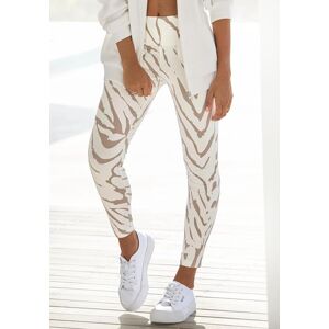 Leggings LASCANA, Damen, Gr. 36/38, N-Gr, beige (creme), Jersey, Obermaterial: 95% Baumwolle, 5% Elasthan, gemustert, figurbetont lang, Hosen Leggings, mit Zebramuster und breitem Bund, Loungewear Leggings LASCANA, Damen, Gr. 36/38, N-Gr, beige (creme), Jersey, Obermaterial: 95% Baumwolle, 5% Elasthan, gemustert, figurbetont lang, Hosen Leggings, mit Zebramuster und breitem Bund, Loungewear
