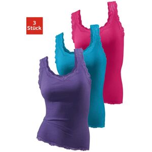 H.I.S. Spitzentop H.I.S "aus Feinripp", Damen, Gr. 40/42, bunt (lila, pink, petrol), Feinripp, Obermaterial: 100% Baumwolle, unifarben, körpernah, tiefer Rundhals, Tops Spitzentop, aus weicher Baumwoll-Qualität H.I.S. Spitzentop H.I.S "aus Feinripp", Damen, Gr. 40/42, bunt (lila, pink, petrol), Feinripp, Obermaterial: 100% Baumwolle, unifarben, körpernah, tiefer Rundhals, Tops Spitzentop, aus weicher Baumwoll-Qualität