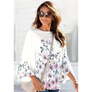 Schlupfbluse LASCANA, Damen, Gr. 34, weiss (weiß, bedruckt), Web, Obermaterial: 100% Viskose, bedruckt, figurumspielend hüftlang, Rundhals, Blusen Schlupfbluse, mit Blumenprint und Trompetenärmeln, Blusenshirt, sommerlich Schlupfbluse LASCANA, Damen, Gr. 34, weiss (weiß, bedruckt), Web, Obermaterial: 100% Viskose, bedruckt, figurumspielend hüftlang, Rundhals, Blusen Schlupfbluse, mit Blumenprint und Trompetenärmeln, Blusenshirt, sommerlich