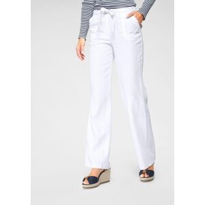 Leinenhose ANISTON CASUAL, Damen, Gr. 48, N-Gr, weiss (weiß), Web, Obermaterial: 55% Leinen, 45% Viskose, Leinenoptik, unifarben, Basic, figurumspielend lang, Hosen Leinenhose, mit Bindeband Leinenhose ANISTON CASUAL, Damen, Gr. 48, N-Gr, weiss (weiß), Web, Obermaterial: 55% Leinen, 45% Viskose, Leinenoptik, unifarben, Basic, figurumspielend lang, Hosen Leinenhose, mit Bindeband