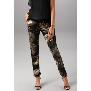 Schlupfhose ANISTON SELECTED, Damen, Gr. 34, N-Gr, schwarz (schwarz, braun, bedruckt), Jersey, Obermaterial: 100% Viskose, bedruckt, geblümt, gemustert, figurumspielend knöchellang, Hosen Schlupfhose, im Allover-Print Schlupfhose ANISTON SELECTED, Damen, Gr. 34, N-Gr, schwarz (schwarz, braun, bedruckt), Jersey, Obermaterial: 100% Viskose, bedruckt, geblümt, gemustert, figurumspielend knöchellang, Hosen Schlupfhose, im Allover-Print