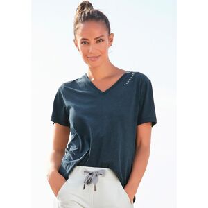T-Shirt ELBSAND "Talvi", Damen, Gr. M (38), blau (marine meliert), Jersey, Obermaterial: 50% Baumwolle, 50% Polyester, meliert, figurumspielend hüftlang, V-Ausschnitt, Shirts T-Shirt, mit Flockprint und V-Ausschnitt, Kurzarmshirt aus Baumwoll-Mix T-Shirt ELBSAND "Talvi", Damen, Gr. M (38), blau (marine meliert), Jersey, Obermaterial: 50% Baumwolle, 50% Polyester, meliert, figurumspielend hüftlang, V-Ausschnitt, Shirts T-Shirt, mit Flockprint und V-Ausschnitt, Kurzarmshirt aus Baumwoll-Mix