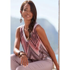 Tanktop LASCANA, Damen, Gr. 44/46, rot (sand, bordeaux bedruckt), Jersey, Obermaterial: 100% Viskose, bedruckt, figurumspielend hüftlang, V-Ausschnitt, Tops Tanktop, mit Alloverprint und V-Ausschnitt, sommerliches Blusentop Tanktop LASCANA, Damen, Gr. 44/46, rot (sand, bordeaux bedruckt), Jersey, Obermaterial: 100% Viskose, bedruckt, figurumspielend hüftlang, V-Ausschnitt, Tops Tanktop, mit Alloverprint und V-Ausschnitt, sommerliches Blusentop