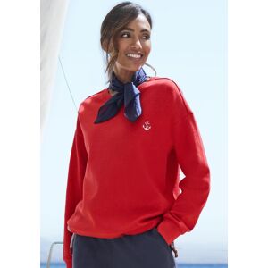 H.I.S. Sweater H.I.S, Damen, Gr. 44/46, rot, Sweatware, Obermaterial: 60% Baumwolle, 40% Polyester, unifarben, bequem hüftlang, Rundhals, Rippbündchen, Sweatshirts Sweater, mit Tunnelzug am Bündchen, Loungewear H.I.S. Sweater H.I.S, Damen, Gr. 44/46, rot, Sweatware, Obermaterial: 60% Baumwolle, 40% Polyester, unifarben, bequem hüftlang, Rundhals, Rippbündchen, Sweatshirts Sweater, mit Tunnelzug am Bündchen, Loungewear