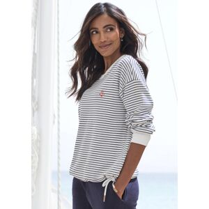 H.I.S. Sweatshirt H.I.S, Damen, Gr. 44/46, blau (marine, sanftes weiß), Sweatware, Obermaterial: 60% Baumwolle, 40% Polyester, gestreift, bequem hüftlang, Rundhals, Rippbündchen, Sweatshirts Sweatshirt, mit Kordelzug am Saum, Loungewear H.I.S. Sweatshirt H.I.S, Damen, Gr. 44/46, blau (marine, sanftes weiß), Sweatware, Obermaterial: 60% Baumwolle, 40% Polyester, gestreift, bequem hüftlang, Rundhals, Rippbündchen, Sweatshirts Sweatshirt, mit Kordelzug am Saum, Loungewear