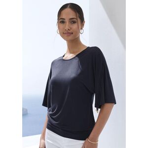 Rundhalsshirt LASCANA "mit variabler Ärmellänge", Damen, Gr. 44/46, blau (navy), Single Jersey, Obermaterial: 95% Viskose (LENZING™ ECOVERO™), 5% Elasthan, unifarben, bequem, Rundhals, verstellbar, Shirts Rundhalsshirt, aus weichem Viskose-Stretch Rundhalsshirt LASCANA "mit variabler Ärmellänge", Damen, Gr. 44/46, blau (navy), Single Jersey, Obermaterial: 95% Viskose (LENZING™ ECOVERO™), 5% Elasthan, unifarben, bequem, Rundhals, verstellbar, Shirts Rundhalsshirt, aus weichem Viskose-Stretch