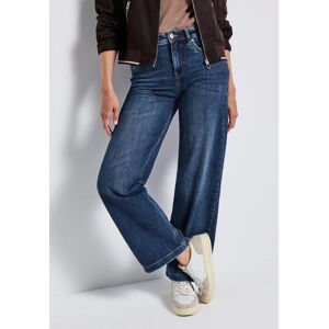 Weite Jeans STREET ONE "QR Denim-Wide Leg", Damen, Gr. 29, Länge 30, blau (mid blau soft washed), Denim/Jeans, Obermaterial: 79% Baumwolle, 15% Polyester (REPREVE), 4% Elastomultiester, 2% Elasthan, unifarben, loose fit lang, Jeans Weite Jeans, mit Stretc Weite Jeans STREET ONE "QR Denim-Wide Leg", Damen, Gr. 29, Länge 30, blau (mid blau soft washed), Denim/Jeans, Obermaterial: 79% Baumwolle, 15% Polyester (REPREVE), 4% Elastomultiester, 2% Elasthan, unifarben, loose fit lang, Jeans Weite Jeans, mit Stretc