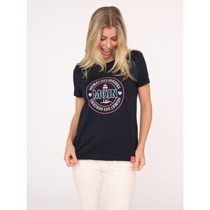 T-Shirt ZWILLINGSHERZ "Heimat des Herzens", Damen, Gr. L, blau (marine), Web, Obermaterial: 92% Baumwolle, 8% Elasthan, normal normal, Rundhals, eingefasste Kante, Shirts T-Shirt, Stickerei, Kurzarm, Rundhalsausschnitt, maritim T-Shirt ZWILLINGSHERZ "Heimat des Herzens", Damen, Gr. L, blau (marine), Web, Obermaterial: 92% Baumwolle, 8% Elasthan, normal normal, Rundhals, eingefasste Kante, Shirts T-Shirt, Stickerei, Kurzarm, Rundhalsausschnitt, maritim