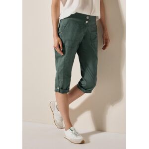 Caprihose CECIL "Style New York", Damen, Gr. 29, N-Gr, grün (balmy khaki), Web, Obermaterial: 98% Baumwolle, 2% Elasthan, unifarben, normal kniebedeckend, Hosen Caprihose, Sommerhose mit Knopfdetails am Bund Caprihose CECIL "Style New York", Damen, Gr. 29, N-Gr, grün (balmy khaki), Web, Obermaterial: 98% Baumwolle, 2% Elasthan, unifarben, normal kniebedeckend, Hosen Caprihose, Sommerhose mit Knopfdetails am Bund