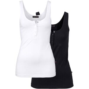 Tanktop MELROSE, Damen, Gr. 46, weiß, schwarz, Jersey, Obermaterial: 95% Baumwolle, 5% Elasthan, unifarben, Basic, tailliert hüftbedeckend, Rundhals, Tops Tanktop, figurbetont, mit Knopfleiste Tanktop MELROSE, Damen, Gr. 46, weiß, schwarz, Jersey, Obermaterial: 95% Baumwolle, 5% Elasthan, unifarben, Basic, tailliert hüftbedeckend, Rundhals, Tops Tanktop, figurbetont, mit Knopfleiste