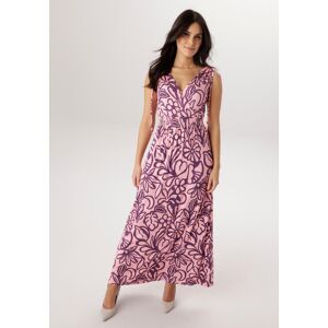 Sommerkleid ANISTON SELECTED, Damen, Gr. 44, N-Gr, rosa, lila, Single Jersey, Obermaterial: 95% Viskose, 5% Elasthan, bedruckt, geblümt, gemustert, figurumspielend knöchellang, V-Ausschnitt, verstellbar, Kleider Sommerkleid, mit breiten Trägern zum Raffen Sommerkleid ANISTON SELECTED, Damen, Gr. 44, N-Gr, rosa, lila, Single Jersey, Obermaterial: 95% Viskose, 5% Elasthan, bedruckt, geblümt, gemustert, figurumspielend knöchellang, V-Ausschnitt, verstellbar, Kleider Sommerkleid, mit breiten Trägern zum Raffen