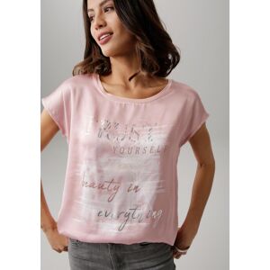 Shirtbluse LAURA SCOTT, Damen, Gr. 36, rosa (rosa, weiß), Web, Obermaterial: 100% Polyester. Rückenteil: 95% Viskose, 5% Elasthan, bedruckt, gemustert, figurumspielend hüftlang, Rundhals, Blusen Shirtbluse, aus Satin mit dezentem Aufdruck Shirtbluse LAURA SCOTT, Damen, Gr. 36, rosa (rosa, weiß), Web, Obermaterial: 100% Polyester. Rückenteil: 95% Viskose, 5% Elasthan, bedruckt, gemustert, figurumspielend hüftlang, Rundhals, Blusen Shirtbluse, aus Satin mit dezentem Aufdruck