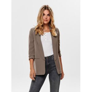 Kurzblazer ONLY "ONLELLY 3/4 LIFE BLAZER TLR NOOS", Damen, Gr. 42 (XL), braun (walnut), Web, Obermaterial: 95% Polyester, 5% Elasthan, unifarben, sehr figurbetont normal, Blazer Kurzblazer, Materialmix, regular fit Kurzblazer ONLY "ONLELLY 3/4 LIFE BLAZER TLR NOOS", Damen, Gr. 42 (XL), braun (walnut), Web, Obermaterial: 95% Polyester, 5% Elasthan, unifarben, sehr figurbetont normal, Blazer Kurzblazer, Materialmix, regular fit