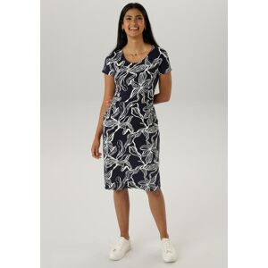 Sommerkleid ANISTON SELECTED, Damen, Gr. 36, N-Gr, blau (marine, weiß), Jersey, Obermaterial: 95% Viskose, 5% Elasthan, bedruckt, geblümt, figurumspielend knieumspielend, Rundhals, Kleider Sommerkleid, mit zwei Eingriffstaschen Sommerkleid ANISTON SELECTED, Damen, Gr. 36, N-Gr, blau (marine, weiß), Jersey, Obermaterial: 95% Viskose, 5% Elasthan, bedruckt, geblümt, figurumspielend knieumspielend, Rundhals, Kleider Sommerkleid, mit zwei Eingriffstaschen
