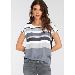 Shirtbluse LAURA SCOTT, Damen, Gr. 38, grau (schwarz, grau, gestreift), Satin, Obermaterial: 100% Polyester. Rückenteil: 95% Viskose, 5% Elasthan, gestreift, figurumspielend hüftbedeckend, Rundhals, angeschnitten, Blusen Shirtbluse, in modischem Streifen- Shirtbluse LAURA SCOTT, Damen, Gr. 38, grau (schwarz, grau, gestreift), Satin, Obermaterial: 100% Polyester. Rückenteil: 95% Viskose, 5% Elasthan, gestreift, figurumspielend hüftbedeckend, Rundhals, angeschnitten, Blusen Shirtbluse, in modischem Streifen-