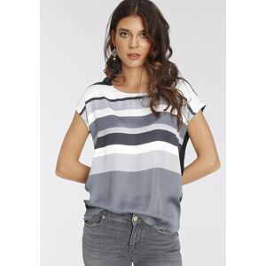Shirtbluse LAURA SCOTT, Damen, Gr. 34, grau (schwarz, grau, gestreift), Satin, Obermaterial: 100% Polyester. Rückenteil: 95% Viskose, 5% Elasthan, gestreift, figurumspielend hüftbedeckend, Rundhals, angeschnitten, Blusen Shirtbluse, in modischem Streifen- Shirtbluse LAURA SCOTT, Damen, Gr. 34, grau (schwarz, grau, gestreift), Satin, Obermaterial: 100% Polyester. Rückenteil: 95% Viskose, 5% Elasthan, gestreift, figurumspielend hüftbedeckend, Rundhals, angeschnitten, Blusen Shirtbluse, in modischem Streifen-