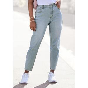 Mom-Jeans LASCANA, Damen, Gr. 46, N-Gr, blau (light blau washed), Denim/Jeans, Obermaterial: 98% Baumwolle, 2% Elasthan, figurbetont knöchellang, Jeans Mom-Jeans, mit hohem Bund. elastische Denimware Mom-Jeans LASCANA, Damen, Gr. 46, N-Gr, blau (light blau washed), Denim/Jeans, Obermaterial: 98% Baumwolle, 2% Elasthan, figurbetont knöchellang, Jeans Mom-Jeans, mit hohem Bund. elastische Denimware