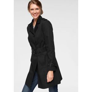 Trenchcoat ANISTON CASUAL, Damen, Gr. 48, schwarz, Web, Obermaterial: 100% Baumwolle. Futter: 100% Polyester, unifarben, figurumspielend ca. Mitte Oberschenkel, verstellbar, Mäntel Trenchcoat, mit Gürtel zum Regulieren Trenchcoat ANISTON CASUAL, Damen, Gr. 48, schwarz, Web, Obermaterial: 100% Baumwolle. Futter: 100% Polyester, unifarben, figurumspielend ca. Mitte Oberschenkel, verstellbar, Mäntel Trenchcoat, mit Gürtel zum Regulieren