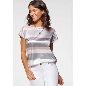Shirtbluse LAURA SCOTT, Damen, Gr. 40, grau (rose, anthrazit, gestreift), Satin, Obermaterial: 100% Polyester. Rückenteil: 95% Viskose, 5% Elasthan, gestreift, glänzend, mehrfarbig, figurumspielend hüftbedeckend, Rundhals, angeschnitten, Blusen Shirtbluse Shirtbluse LAURA SCOTT, Damen, Gr. 40, grau (rose, anthrazit, gestreift), Satin, Obermaterial: 100% Polyester. Rückenteil: 95% Viskose, 5% Elasthan, gestreift, glänzend, mehrfarbig, figurumspielend hüftbedeckend, Rundhals, angeschnitten, Blusen Shirtbluse