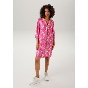 Sommerkleid ANISTON CASUAL, Damen, Gr. 42, N-Gr, bunt (pink, weiß, rosa, rose), Web, Obermaterial: 100% Viskose, bedruckt, gemustert, figurumspielend kniefrei, V-Ausschnitt, Krempelärmel, Kleider Sommerkleid, mit farbharmonischem, graphischem Druck Sommerkleid ANISTON CASUAL, Damen, Gr. 42, N-Gr, bunt (pink, weiß, rosa, rose), Web, Obermaterial: 100% Viskose, bedruckt, gemustert, figurumspielend kniefrei, V-Ausschnitt, Krempelärmel, Kleider Sommerkleid, mit farbharmonischem, graphischem Druck