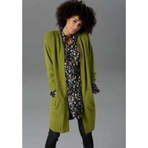 Strickjacke ANISTON CASUAL, Damen, Gr. 44, grün (moosgrün), Feinstrick, Obermaterial: 74% Polyacryl, 23% Polyamid, 3% Elasthan, unifarben, figurumspielend kniefrei, Rundhals, Rippstrickbündchen, Strickjacken Strickjacke, im Oversize Look Strickjacke ANISTON CASUAL, Damen, Gr. 44, grün (moosgrün), Feinstrick, Obermaterial: 74% Polyacryl, 23% Polyamid, 3% Elasthan, unifarben, figurumspielend kniefrei, Rundhals, Rippstrickbündchen, Strickjacken Strickjacke, im Oversize Look