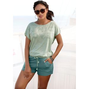 Rundhalsshirt VENICE BEACH, Damen, Gr. 36/38, grün (mint), Slub, Obermaterial: 65% Polyester, 35% Viskose, mehrfarbig, figurumspielend hüftlang, Rundhals, Shirts Rundhalsshirt, mit Logoprint, T-Shirt, sommerlich-sportlicher Look Rundhalsshirt VENICE BEACH, Damen, Gr. 36/38, grün (mint), Slub, Obermaterial: 65% Polyester, 35% Viskose, mehrfarbig, figurumspielend hüftlang, Rundhals, Shirts Rundhalsshirt, mit Logoprint, T-Shirt, sommerlich-sportlicher Look