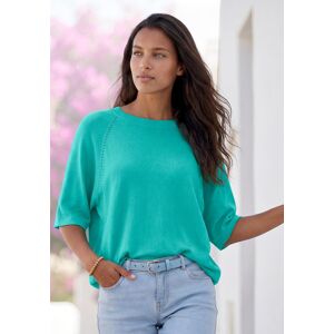 Kurzarmshirt VIVANCE "mit Lochstrickmuster", Damen, Gr. 48/50, blau (türkis), Feinstrick, Obermaterial: 85% Viskose (LENZING™ ECOVERO™), 15% Polyester, unifarben, lässig geschnitten normal, Rundhals, Shirts Kurzarmshirt, aus weichem Viskose-Strick Kurzarmshirt VIVANCE "mit Lochstrickmuster", Damen, Gr. 48/50, blau (türkis), Feinstrick, Obermaterial: 85% Viskose (LENZING™ ECOVERO™), 15% Polyester, unifarben, lässig geschnitten normal, Rundhals, Shirts Kurzarmshirt, aus weichem Viskose-Strick
