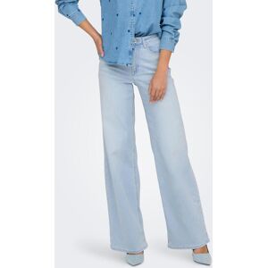 High-waist-Jeans ONLY "ONLMADISON BLUSH HW WIDE DNM CRO495 NOOS", Damen, Gr. L (40), Länge 32, blau (light blau bleached denim), Denim/Jeans, Obermaterial: 92% Baumwolle, 6% Elastomultiester, 2% Elasthan, unifarben, lang, Jeans High-waist-Jeans, 5-Pocket High-waist-Jeans ONLY "ONLMADISON BLUSH HW WIDE DNM CRO495 NOOS", Damen, Gr. L (40), Länge 32, blau (light blau bleached denim), Denim/Jeans, Obermaterial: 92% Baumwolle, 6% Elastomultiester, 2% Elasthan, unifarben, lang, Jeans High-waist-Jeans, 5-Pocket
