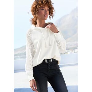 Kapuzensweatshirt LASCANA, Damen, Gr. 40/42, weiß, Stoff, Obermaterial: 50% Viskose, 44% Polyester, 6% Elasthan. Ärmel: 95% Polyester, 5% Elasthan, unifarben, figurumspielend hüftlang, Rundhals, Raglanärmel angesetztes Bündchen, Sweatshirts Kapuzensweatsh Kapuzensweatshirt LASCANA, Damen, Gr. 40/42, weiß, Stoff, Obermaterial: 50% Viskose, 44% Polyester, 6% Elasthan. Ärmel: 95% Polyester, 5% Elasthan, unifarben, figurumspielend hüftlang, Rundhals, Raglanärmel angesetztes Bündchen, Sweatshirts Kapuzensweatsh