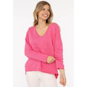 Sweatshirt ZWILLINGSHERZ "„Positive Mind Neon Kante”", Damen, Gr. SM (S/M), pink, angeraute Sweatware, Obermaterial: 70% Baumwolle, 30% Polyester, unifarben, normal hüftlang, V-Ausschnitt, Sweatshirts Sweatshirt, mit Kontrastnaht, V-Neck, washed out Optik Sweatshirt ZWILLINGSHERZ "„Positive Mind Neon Kante”", Damen, Gr. SM (S/M), pink, angeraute Sweatware, Obermaterial: 70% Baumwolle, 30% Polyester, unifarben, normal hüftlang, V-Ausschnitt, Sweatshirts Sweatshirt, mit Kontrastnaht, V-Neck, washed out Optik