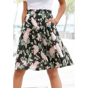 Sommerrock BUFFALO, Damen, Gr. 36, bunt (schwarz, rosa, bedruckt), Jersey, Obermaterial: 100% Viskose, bedruckt, figurumspielend kniefrei, Röcke Sommerrock, mit Paperbag-Bund im Blumenprint, Midirock, mittellang Sommerrock BUFFALO, Damen, Gr. 36, bunt (schwarz, rosa, bedruckt), Jersey, Obermaterial: 100% Viskose, bedruckt, figurumspielend kniefrei, Röcke Sommerrock, mit Paperbag-Bund im Blumenprint, Midirock, mittellang