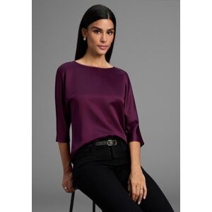 Satinbluse LAURA SCOTT, Damen, Gr. 42, bordeaux, Web, Obermaterial: 100% Polyester. Rückenteil: 95% Viskose, 5% Elasthan, leicht glänzend, unifarben, Basic, hüftlang, Rundhals, Fledermausärmel, Blusen Satinbluse, mit 3/4-Ärmeln, hüftlange Schnittform, mit Satinbluse LAURA SCOTT, Damen, Gr. 42, bordeaux, Web, Obermaterial: 100% Polyester. Rückenteil: 95% Viskose, 5% Elasthan, leicht glänzend, unifarben, Basic, hüftlang, Rundhals, Fledermausärmel, Blusen Satinbluse, mit 3/4-Ärmeln, hüftlange Schnittform, mit