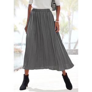 Maxirock LASCANA, Damen, Gr. 40, grau (anthrazit), Web, Obermaterial: 100% Polyester, unifarben, figurumspielend knöchellang, Röcke Maxirock, mit Plisseefalten, edel glänzende Ware, festlich Maxirock LASCANA, Damen, Gr. 40, grau (anthrazit), Web, Obermaterial: 100% Polyester, unifarben, figurumspielend knöchellang, Röcke Maxirock, mit Plisseefalten, edel glänzende Ware, festlich