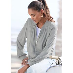 Blouson LASCANA, Damen, Gr. 40, salbeigrün, Satin, Obermaterial: 100% Polyester, unifarben, figurumspielend hüftlang, Rundhals, angesetztes Bündchen, Jacken Blouson, aus leicht glänzender Satinqualität, Jacke mit Tunnelzug, casual Blouson LASCANA, Damen, Gr. 40, salbeigrün, Satin, Obermaterial: 100% Polyester, unifarben, figurumspielend hüftlang, Rundhals, angesetztes Bündchen, Jacken Blouson, aus leicht glänzender Satinqualität, Jacke mit Tunnelzug, casual