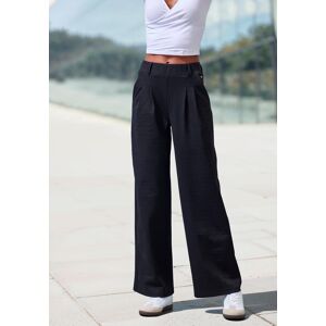 Schlupfhose LASCANA "extra Weit mit Bundfalten", Damen, Gr. 36/38, N-Gr, blau (schwarz uni), Obermaterial: 68% Polyester, 30% Viskose, 2% Elasthan, unifarben, Basic, lang, Hosen Schlupfhose, mit Jacquard Strickmuster oder uni schwarz Schlupfhose LASCANA "extra Weit mit Bundfalten", Damen, Gr. 36/38, N-Gr, blau (schwarz uni), Obermaterial: 68% Polyester, 30% Viskose, 2% Elasthan, unifarben, Basic, lang, Hosen Schlupfhose, mit Jacquard Strickmuster oder uni schwarz